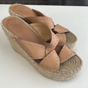 Marc Fisher nude wedges with studs size 8.5